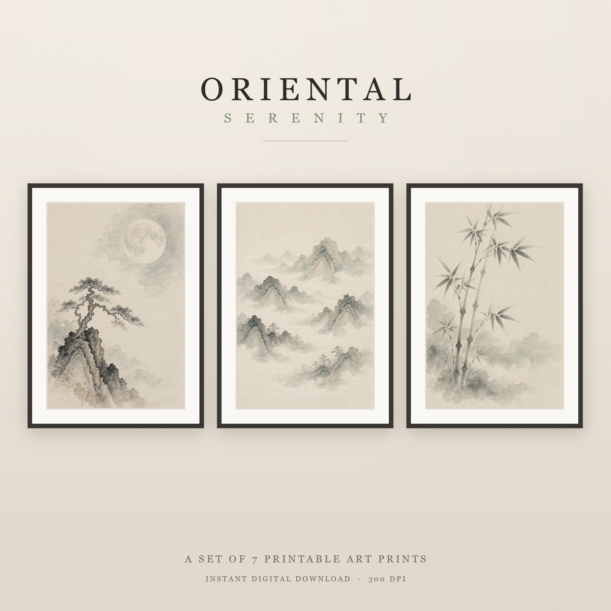 Framed prints on a wall